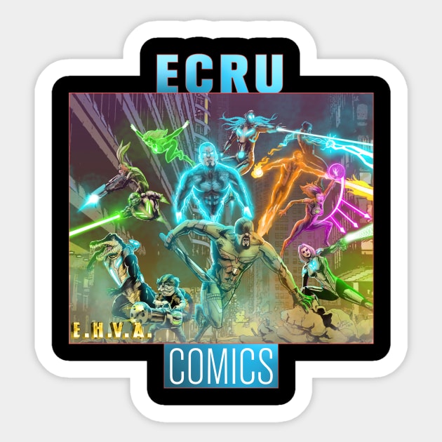 ECRU COMICS E.H.V.A. Sticker by carrillo_art_studios